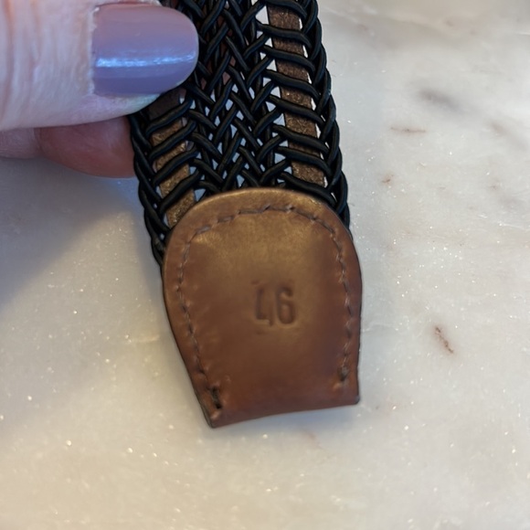 2-Torino belts both size 46 black/ brown woven and taupe/brown woven NWT - Picture 12 of 17